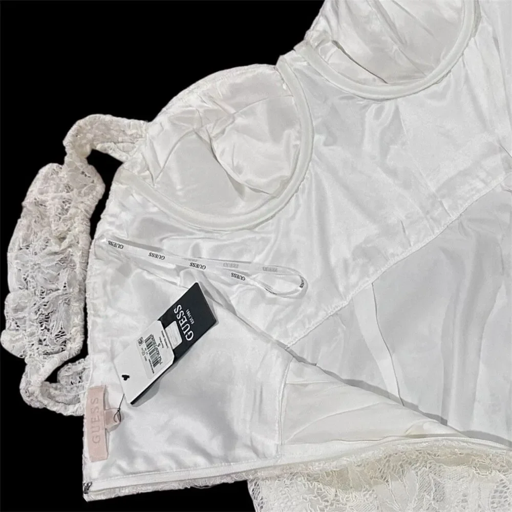NWT Guess Small Women's White Christel Lace Bodycon Mini Dress‎ MSRP $148